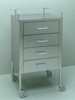 Blickman SS Galaxy Anesthesia Utility Table w/4 Drawers | 7859SS