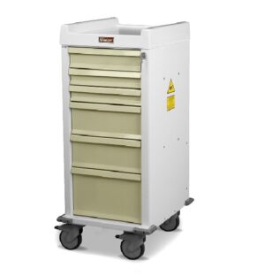 Harloff MR-Conditional Narrow 6 Drawer Anesthesia Cart w/Std Pkg & Key Lock | MRN6K