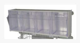 Harloff MR-Conditional Cart Accessory - 4 Compartment Tilt Bin w/Mounting Clip | MR-4TILT