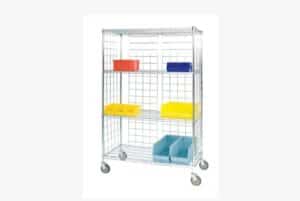 Lakeside Wire Shelf Cart with 3 Enclosed Sides | R187272CTS-4