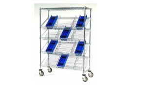 Lakeside 24" x 36" x 69"  Slanted Shelf Suture Cart | R243663SSC
