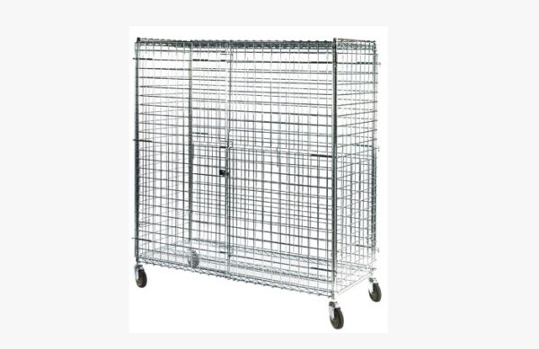 Lakeside 60"L Wire Security Cart with Round Posts | R246063CSEC-2