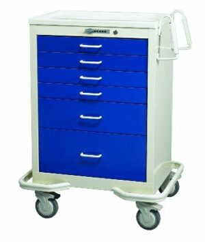 MPD Standard 6 Drawer Anesthesia Cart w/ Push Button Lock | MIT-627