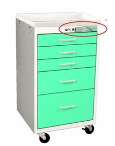 MPD MMX-524, 5 Drawer Mini Anesthesia Cart, Venture Medical Requip