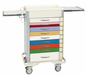 MPD Select 9 Drawer Aluminum Emergency Cart | SBT-9BA-PED