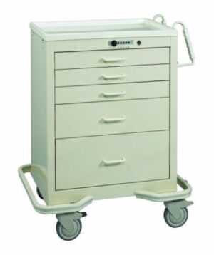 MPD Standard 5 Drawer Anesthesia Cart w/ Push Button Lock | MIS-524
