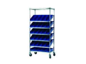 MPD Mobile Slanted Wire Shelving Unit | WRS-730M