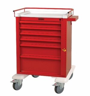 Harloff Steel 6 Drawer Tall ER Crash Cart w/Emergency Package | AL809B6-EMG