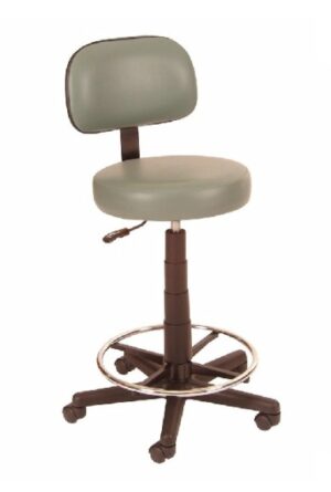 Winco Gas Lift Lab Stool with Back & Foot Ring | 4380