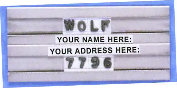 Wolf Legal Marker Sets, model 50127, Venture Medical Requip.