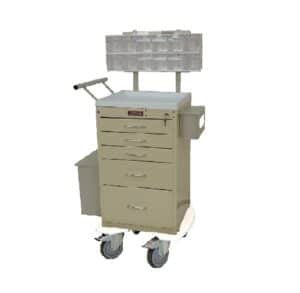 Harloff 5 Drawer Mini Line Phlebotomy Cart Pkg. w/Key Lock | 3245KPB
