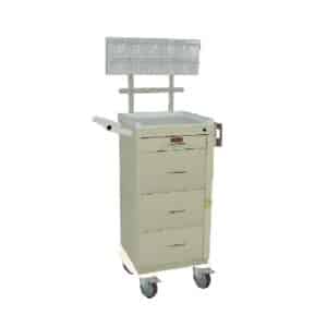 Harloff 4 Drawer Mini Line Phlebotomy Cart Pkg w/Breakaway Lock, Venture Medical Requip.
