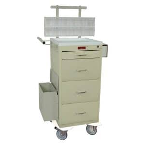 Harloff 4 Drawer Phlebotomy Cart Package w/Key Lock: 3254KPB, Venture Medical Requip.