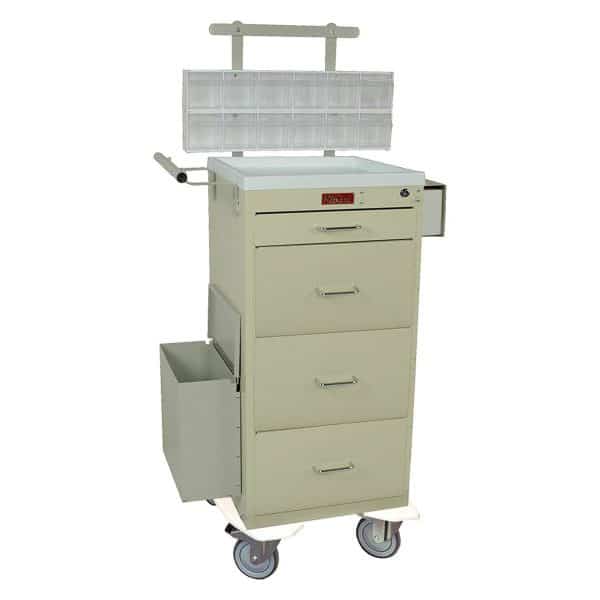 Harloff 4 Drawer Phlebotomy Cart Package w/Key Lock: 3254KPB, Venture Medical Requip.