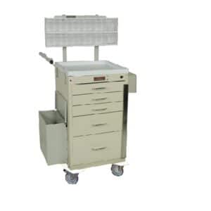 Harloff 5 Drawer Mini Line Phlebotomy Cart Pkg. w/Breakaway Lock | 3245BPB
