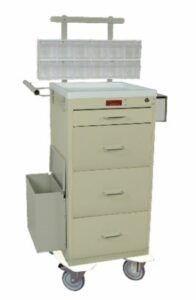 Harloff 4 Drawer Phlebotomy Cart Package w/Key Lock: 3254KPB, Venture Medical Requip.