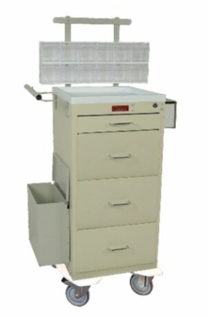 Harloff 4 Drawer Phlebotomy Cart Package w/Turn Latch, Non-Locking | 3254LPB