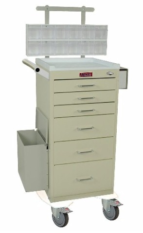 Harloff 6 Drawer Mini Line Phlebotomy Cart Pkg w/Key Lock | 3256KPB