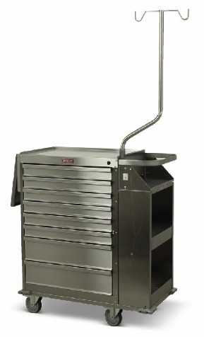 Harloff Deluxe 8 Drawer Stainless Steel Cast Cart Pkg | 6025