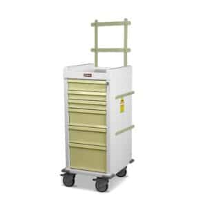 Harloff MR-Conditional Narrow 6 Drawer Anesthesia Cart w/Key Lock Specialty Pkg | MRN6K-MAN
