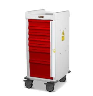 Harloff MR-Conditional Narrow 7 Drawer ER Cart w/Breakaway Lock Standard Pkg | MRN7B