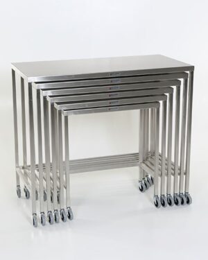 MCM Set of Six, Stainless Steel Nesting Tables | MCM 560