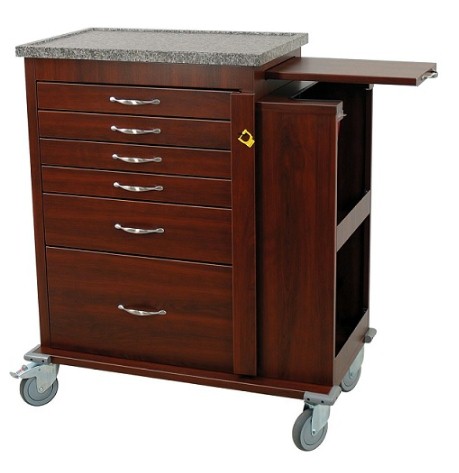 Harloff WV6400SC, Wooden 6 Drawer ER Cart, Venture Medical Requip