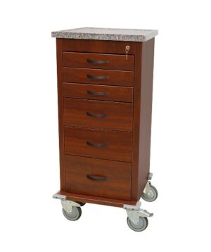 Harloff Mini Wood Vinyl Al Anesthesia Cart | WV3256K-CM