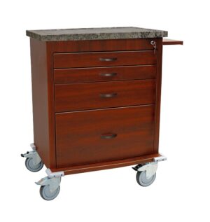 Harloff Wood Vinyl 4 Drawer Treatment Cart, Standard Package | WV6350