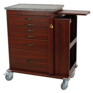 Harloff Wood Vinyl 6 Drawer ER Cart w/Side Cabinet | WV6400SC