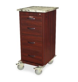 Harloff Wood Vinyl 240 Capacity Punch Card Medication Cart, Std Package | WV240PC