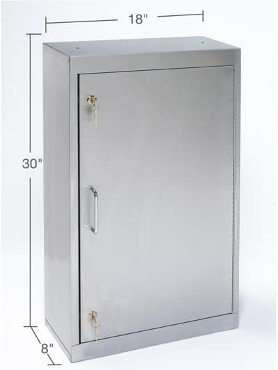 MPD SS Narcotic Storage Cabinet Double Key Lock, Venture Medical Requip.