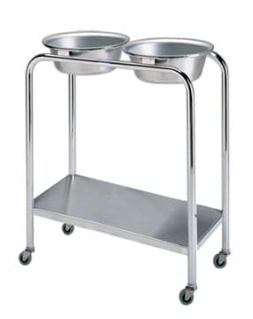 Pedigo SS Double Basin Stand with Shelf | P-1079-W/S-SS