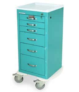 Harloff A-SERIES MINI WIDTH CART w/6 Drawers, Venture Medical Requip.